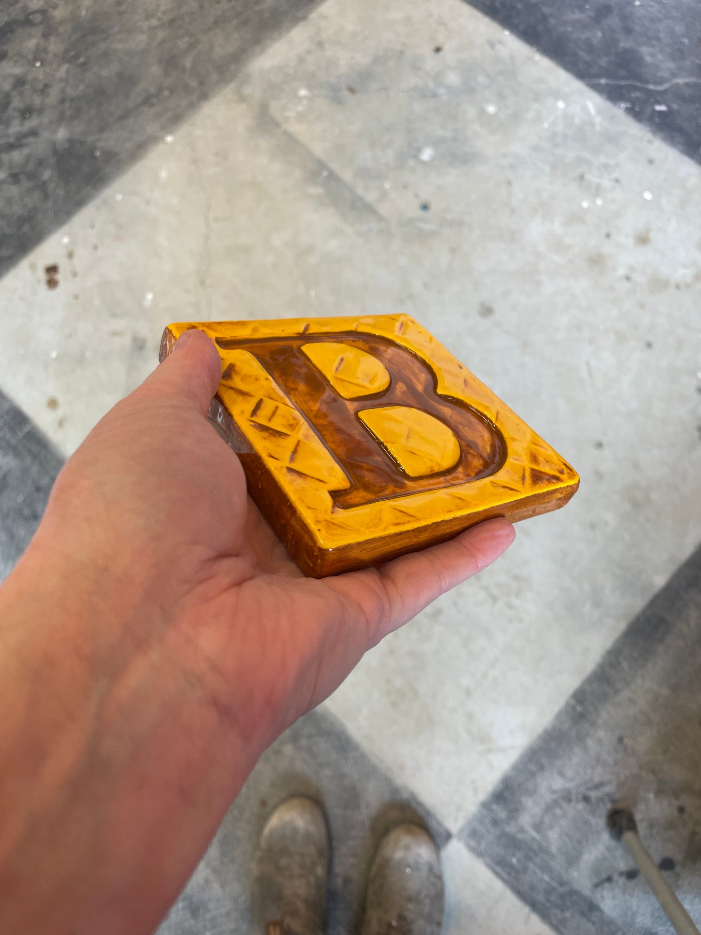 Letter B ceramic tile
