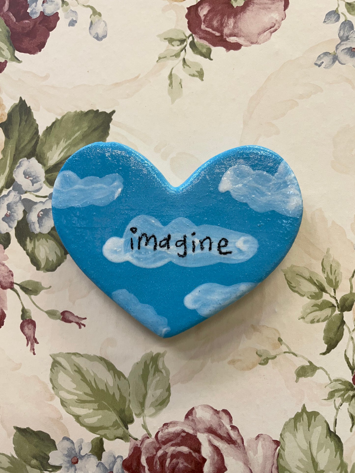 ceramic imagine heart blue and white