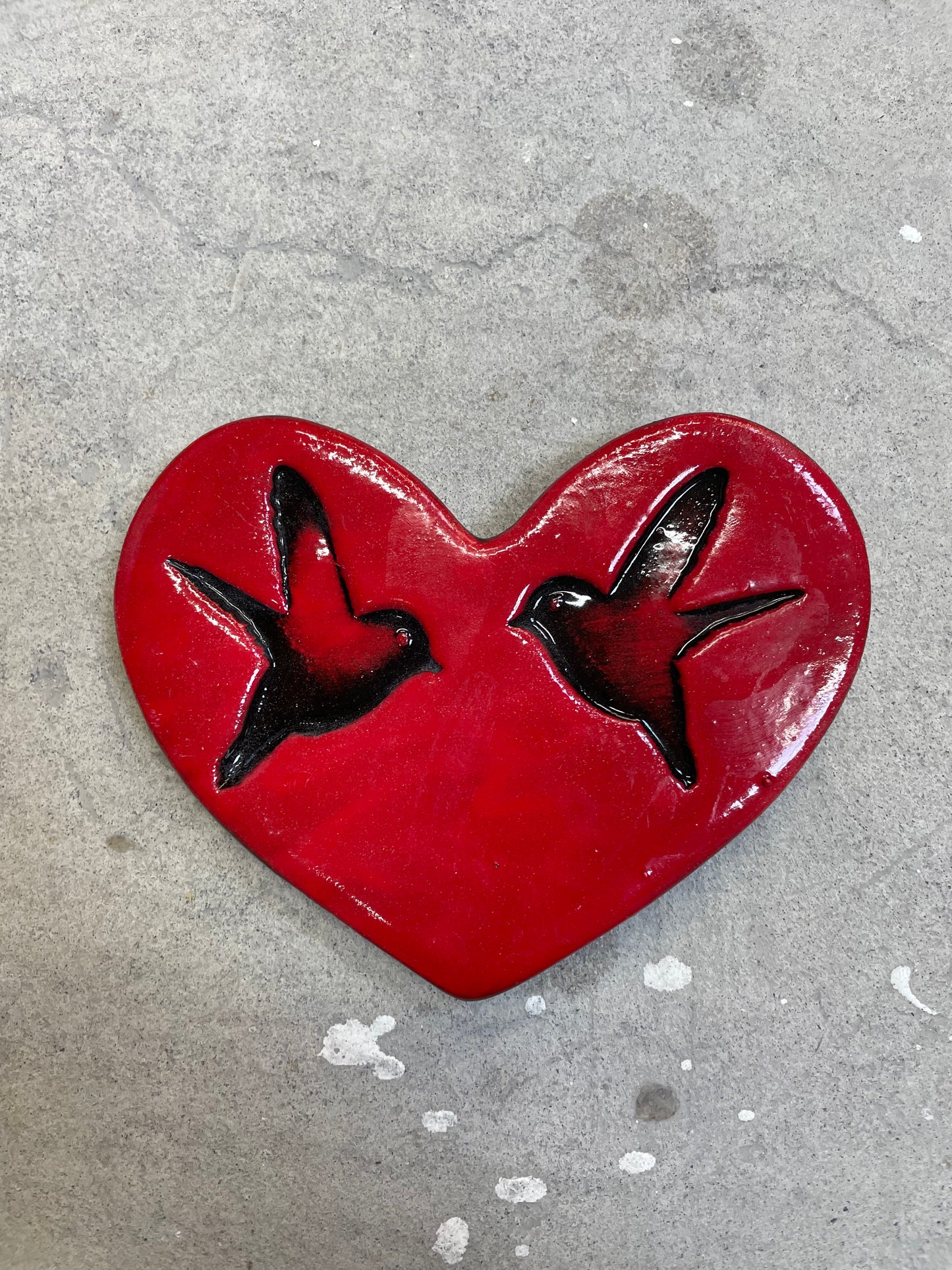 Red Double Bird Heart