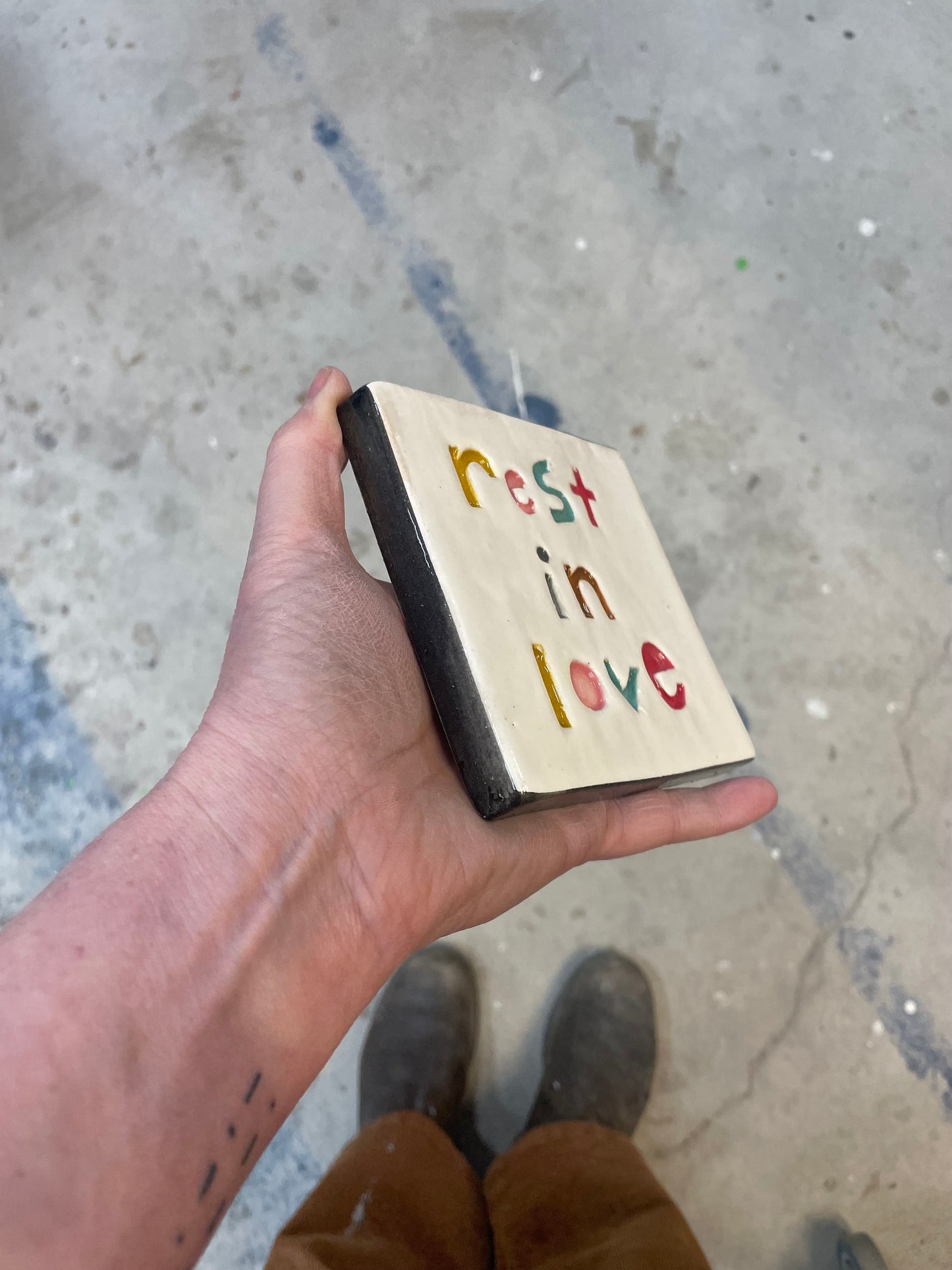 Rest in love tile