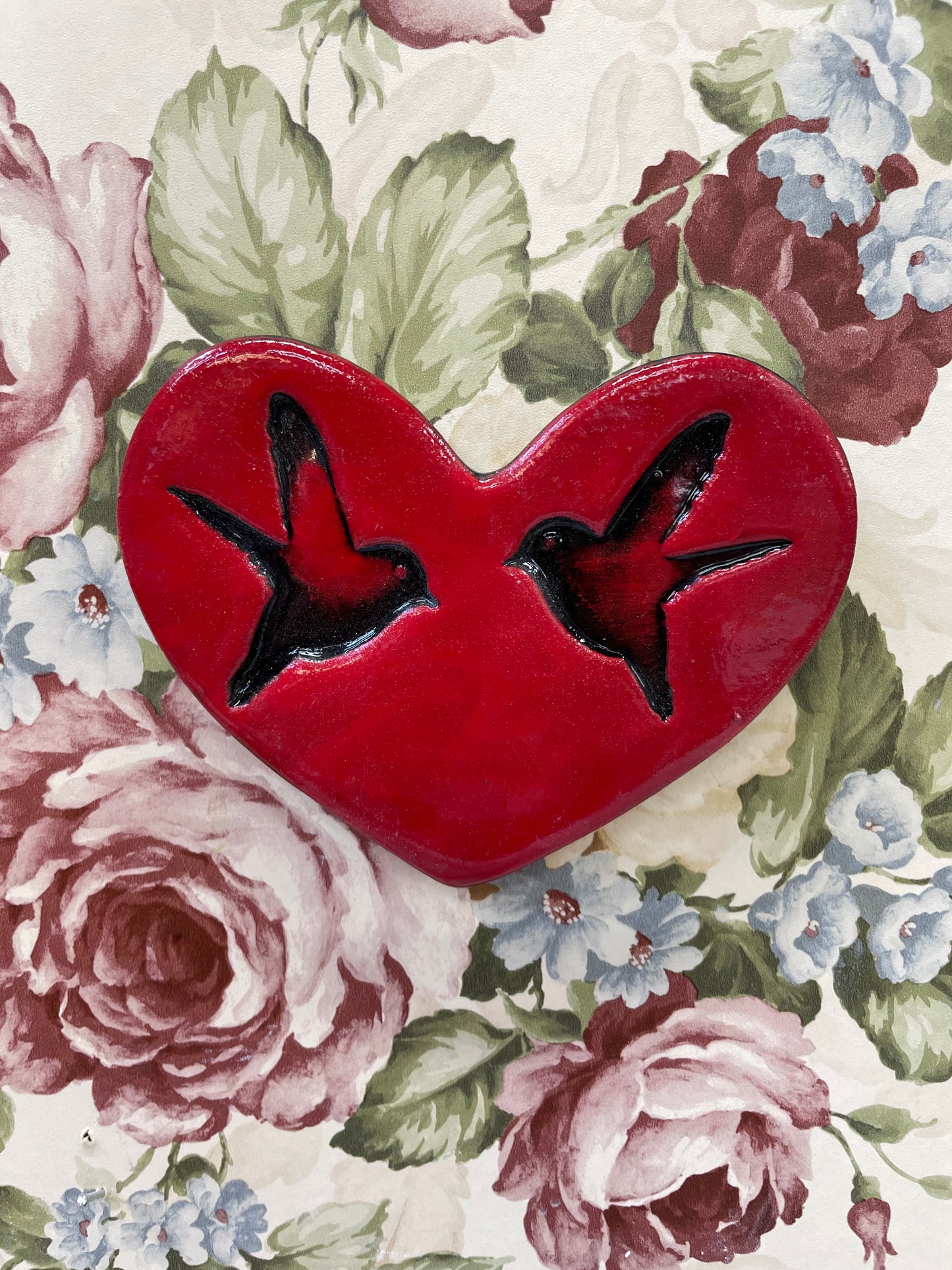 Red Double Bird Heart