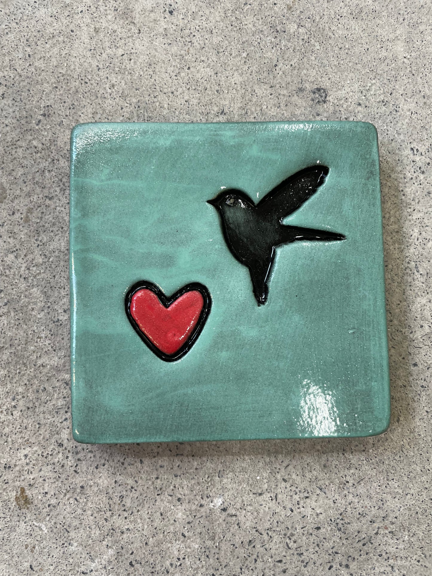 Duckegg Bird and Heart Tile