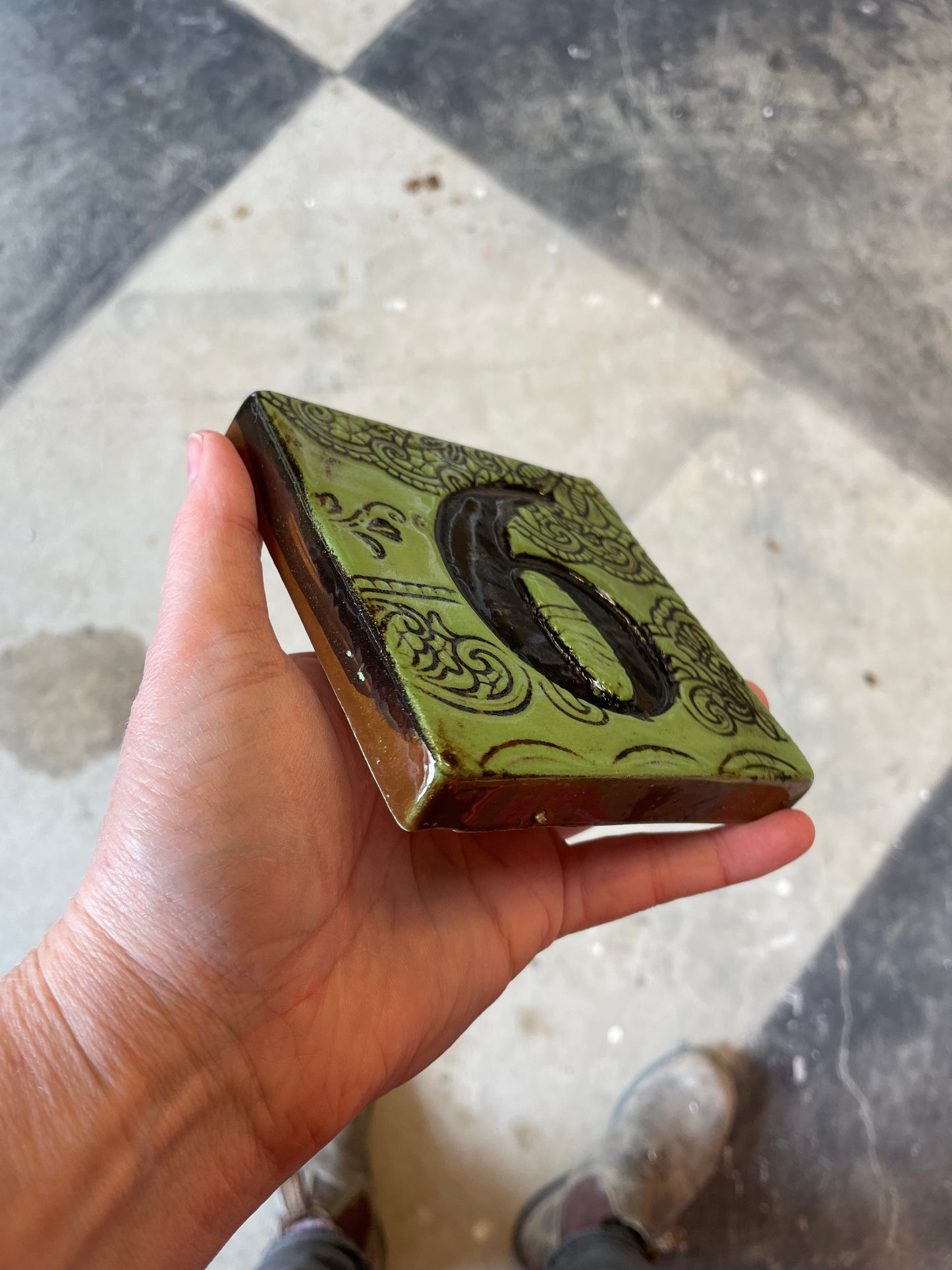 Number 6 ceramic tile