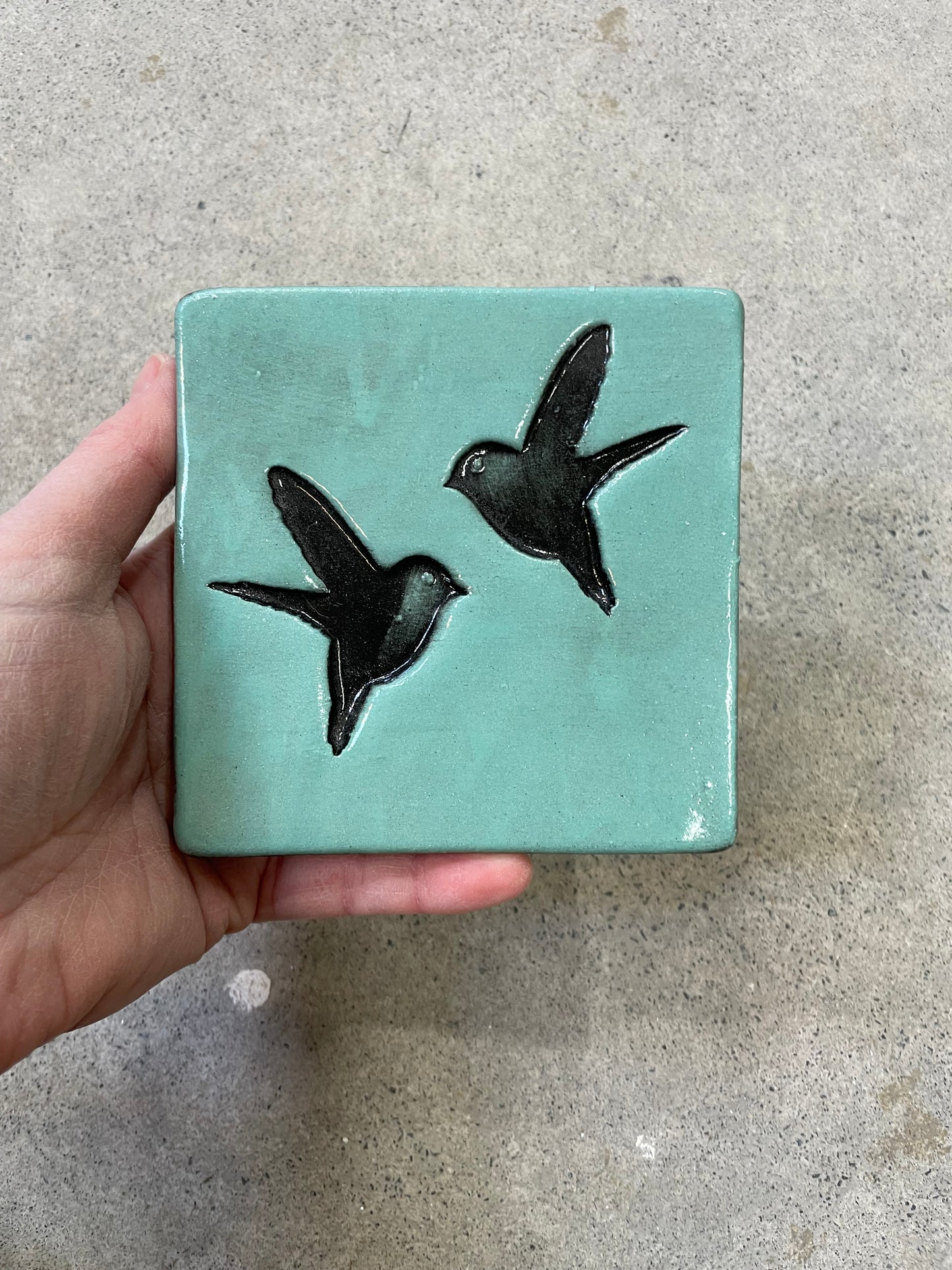Duckegg Double Bird Tile