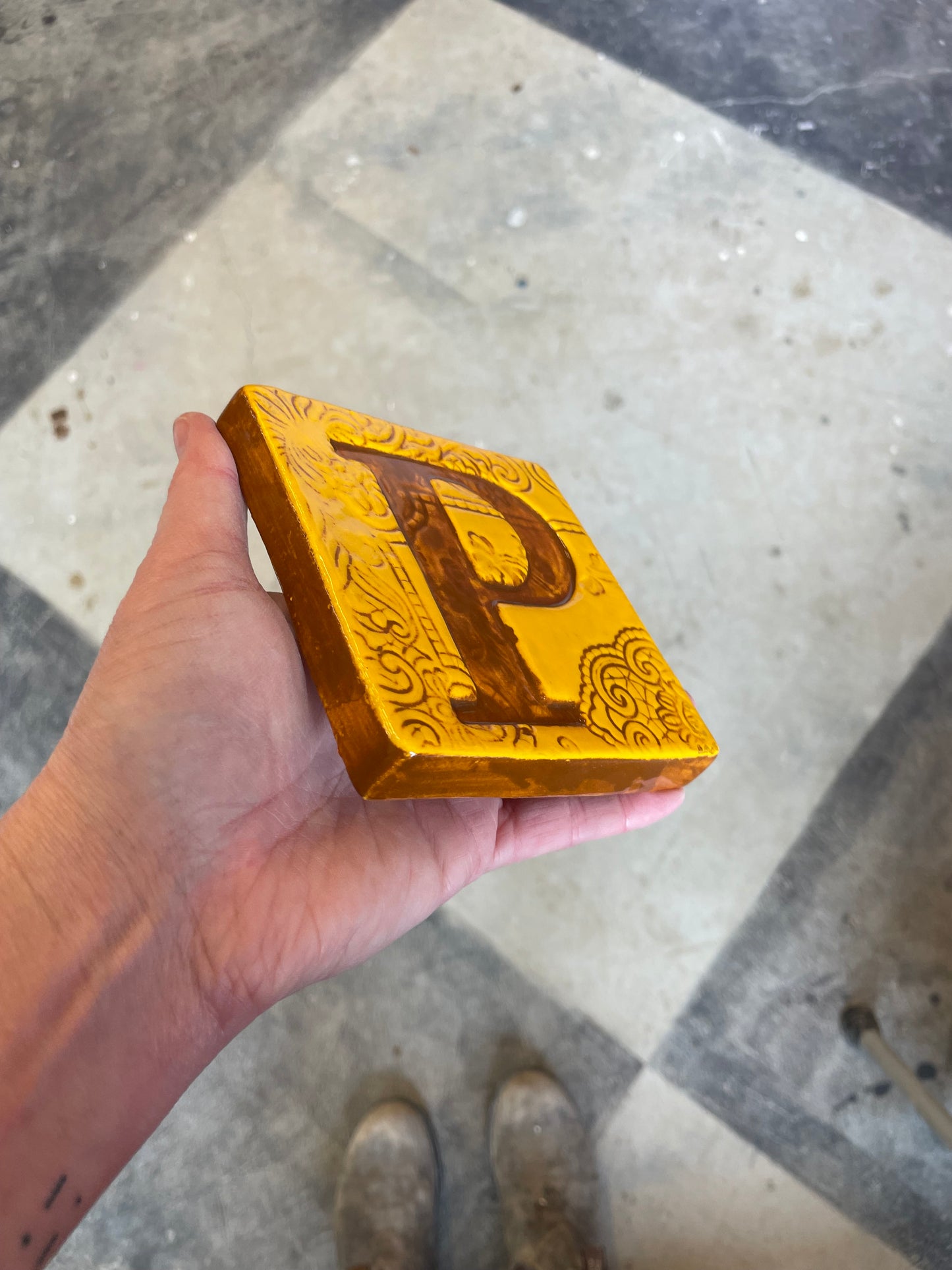 Letter P ceramic tile