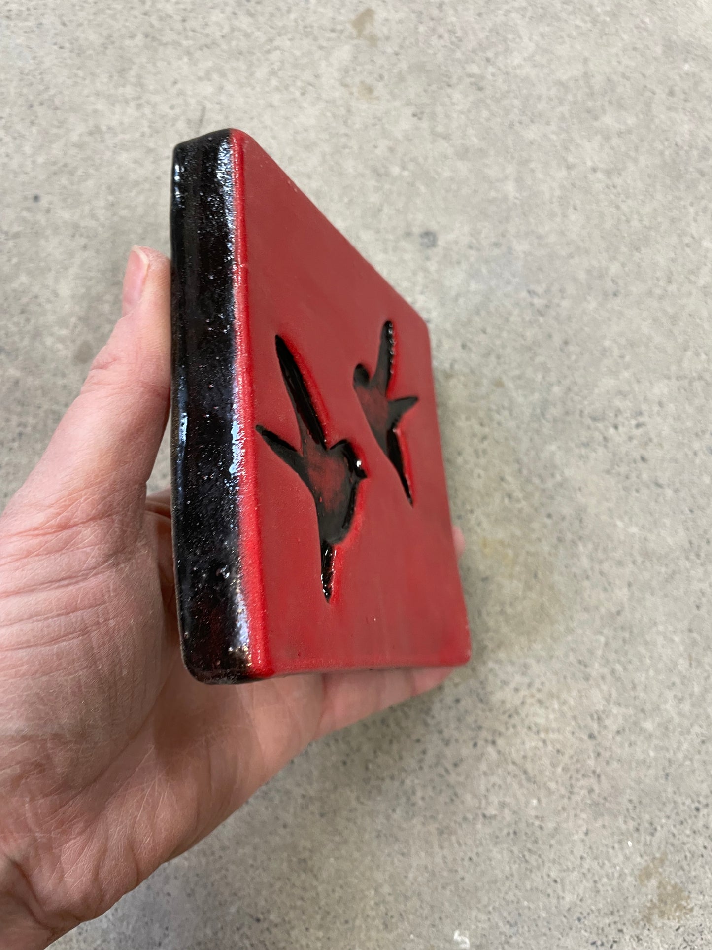 Red Double Bird Tile