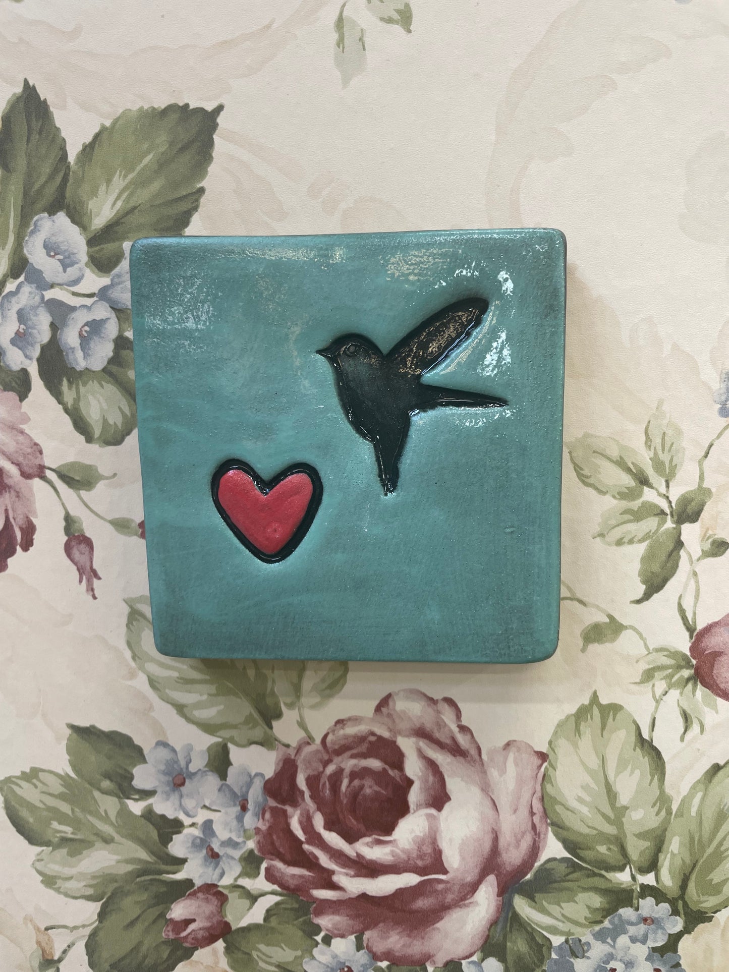 Duckegg Bird and Heart Tile