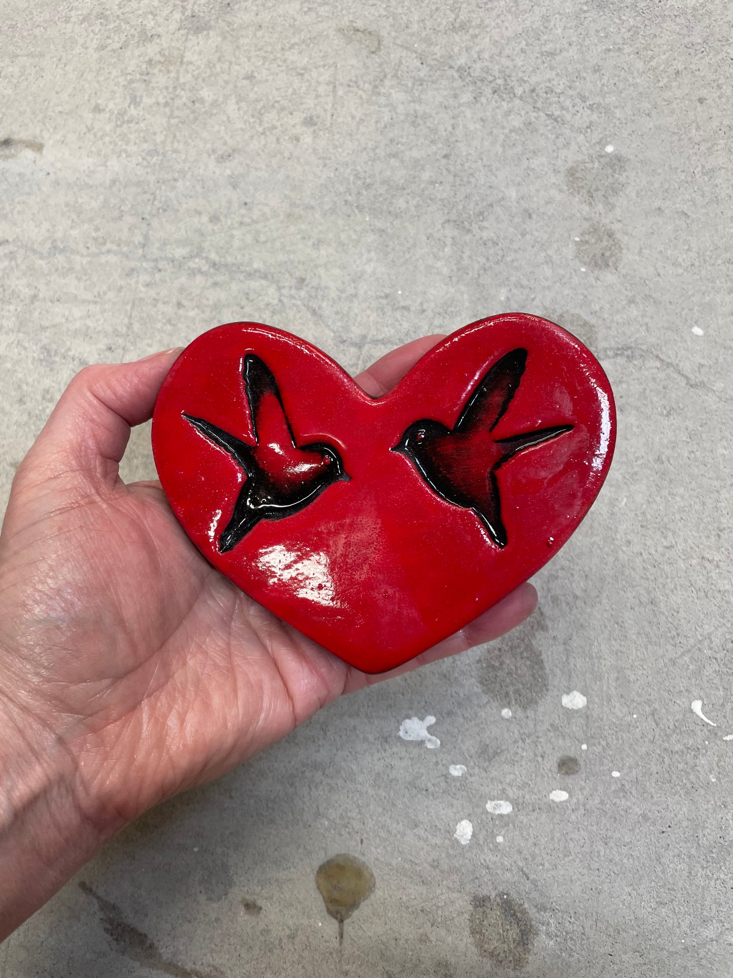 Red Double Bird Heart