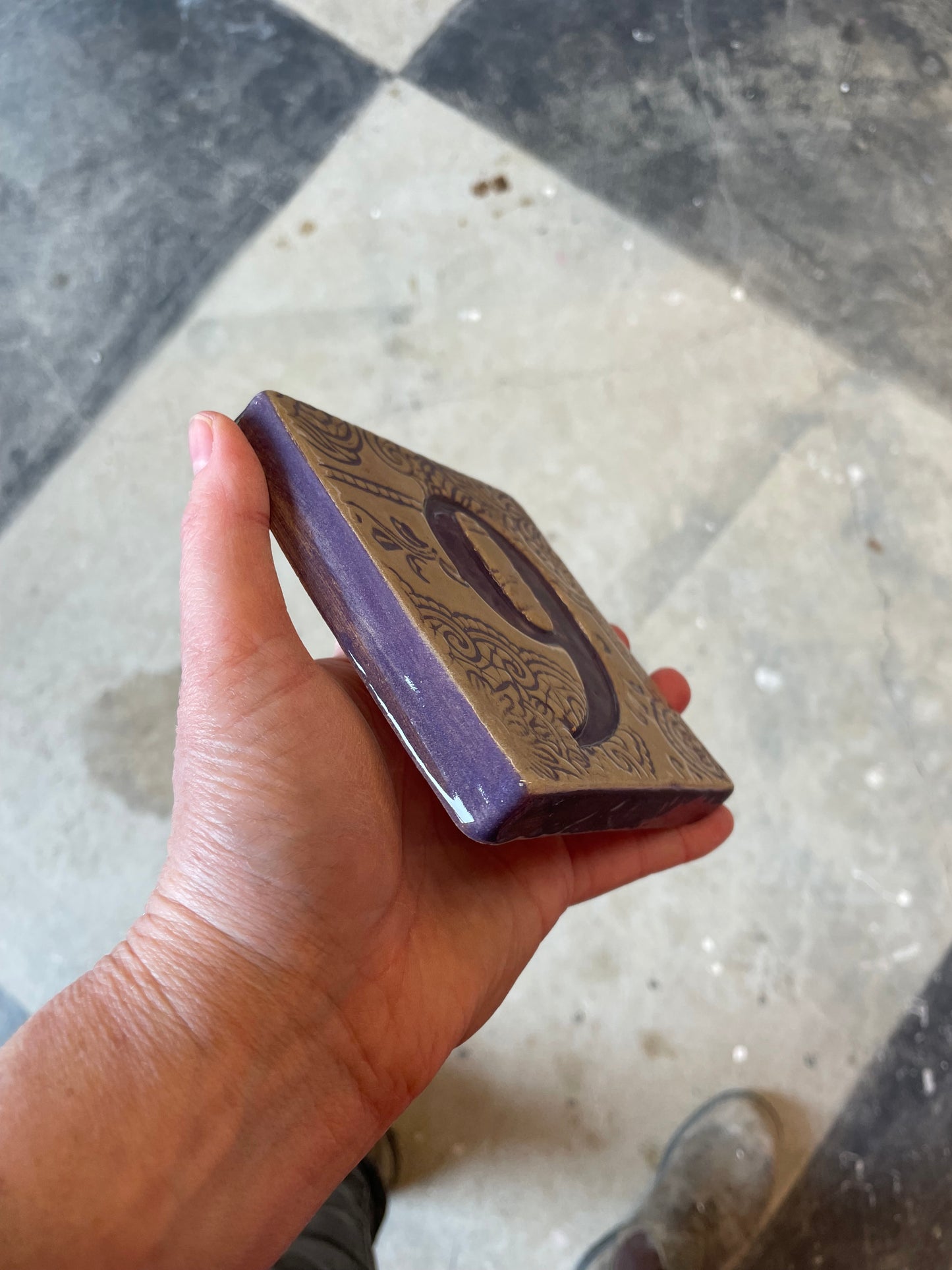 Number 9 ceramic tile