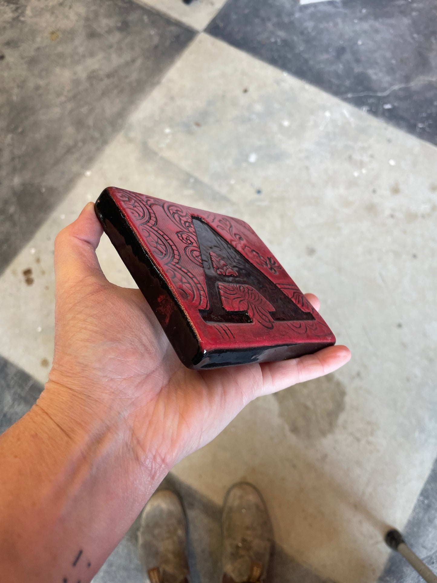 Letter A ceramic tile