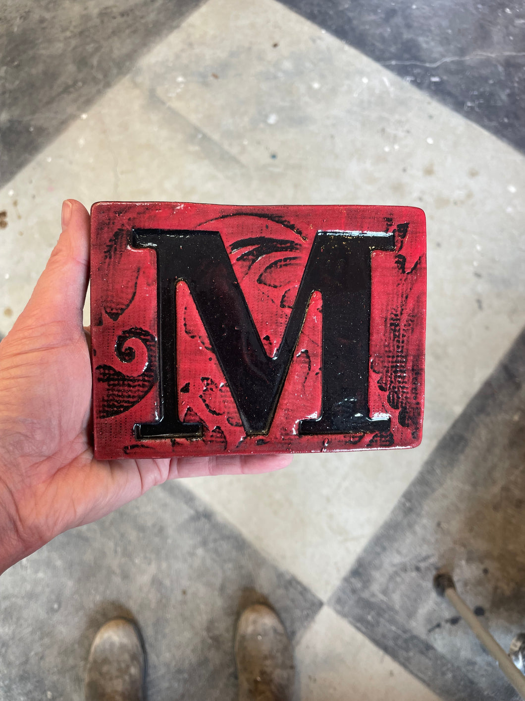 Letter M ceramic tile