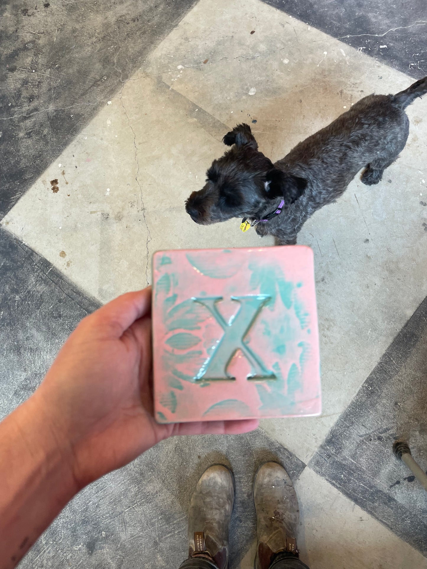 Letter X ceramic tile