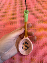 Load image into Gallery viewer, Decorative spoon pink and green.
