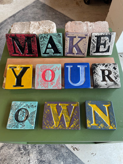 Letter F ceramic tile