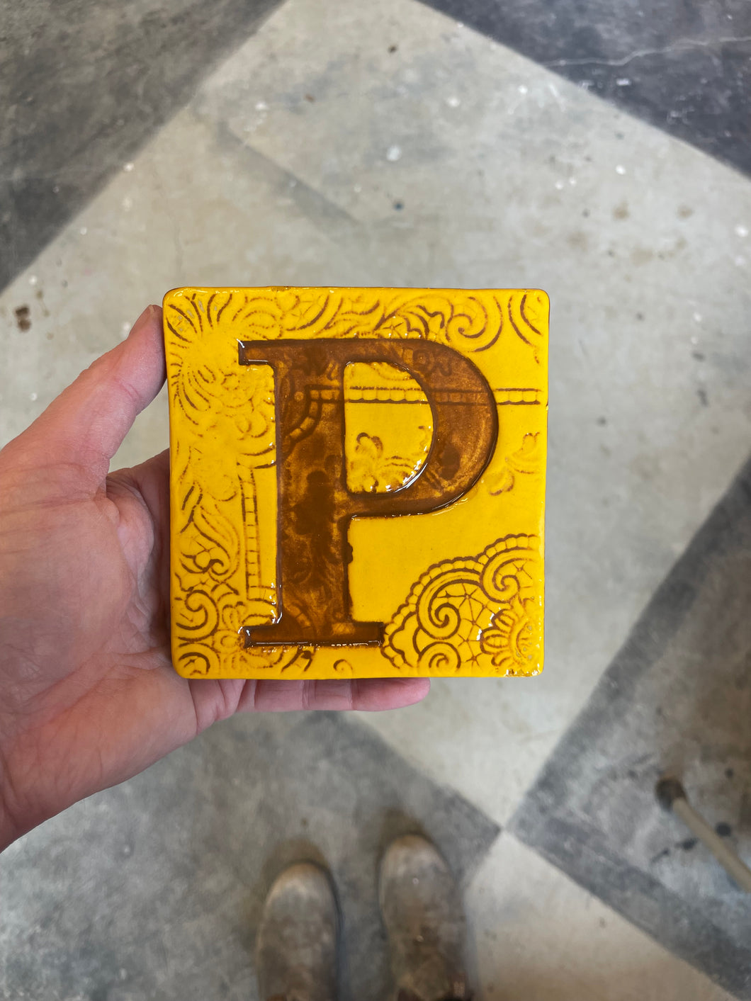 Letter P ceramic tile