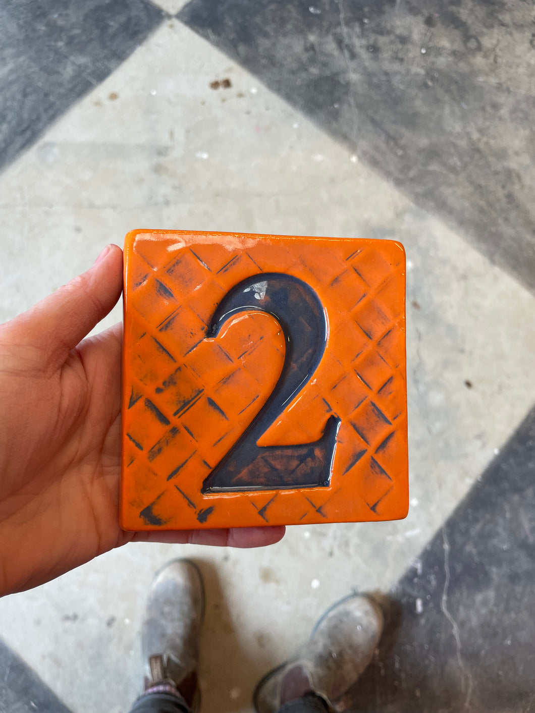 Number 2 ceramic tile