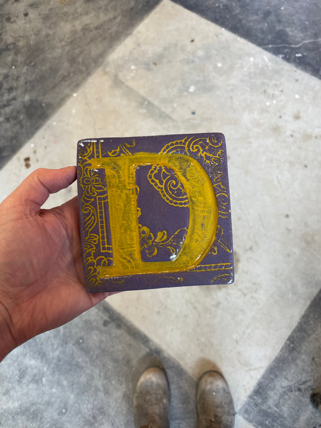 Letter D ceramic tile