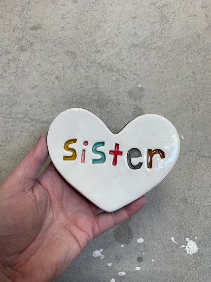 Ceramic Sister Heart tile