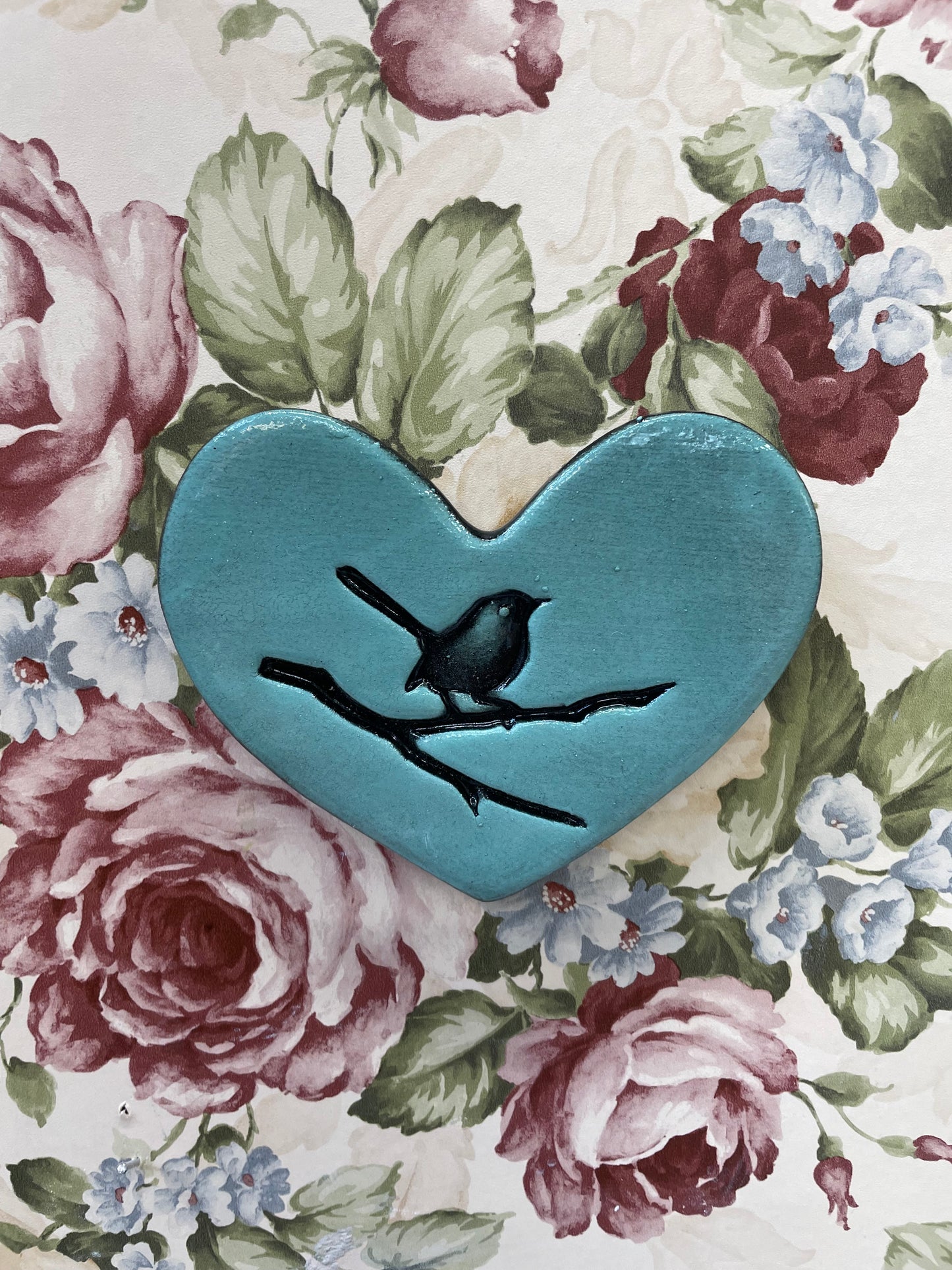 Duckegg Bird on Branch Heart