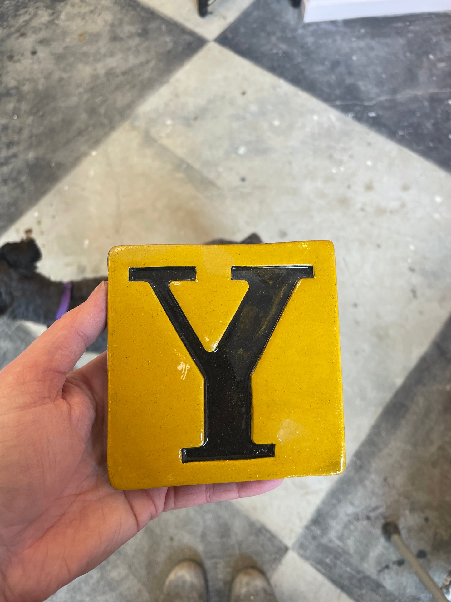 Letter Y ceramic tile