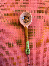 Load image into Gallery viewer, Decorative spoon pink and green.
