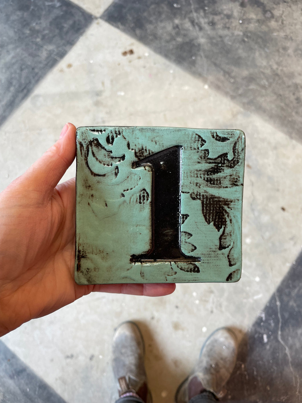 Number 1 ceramic tile