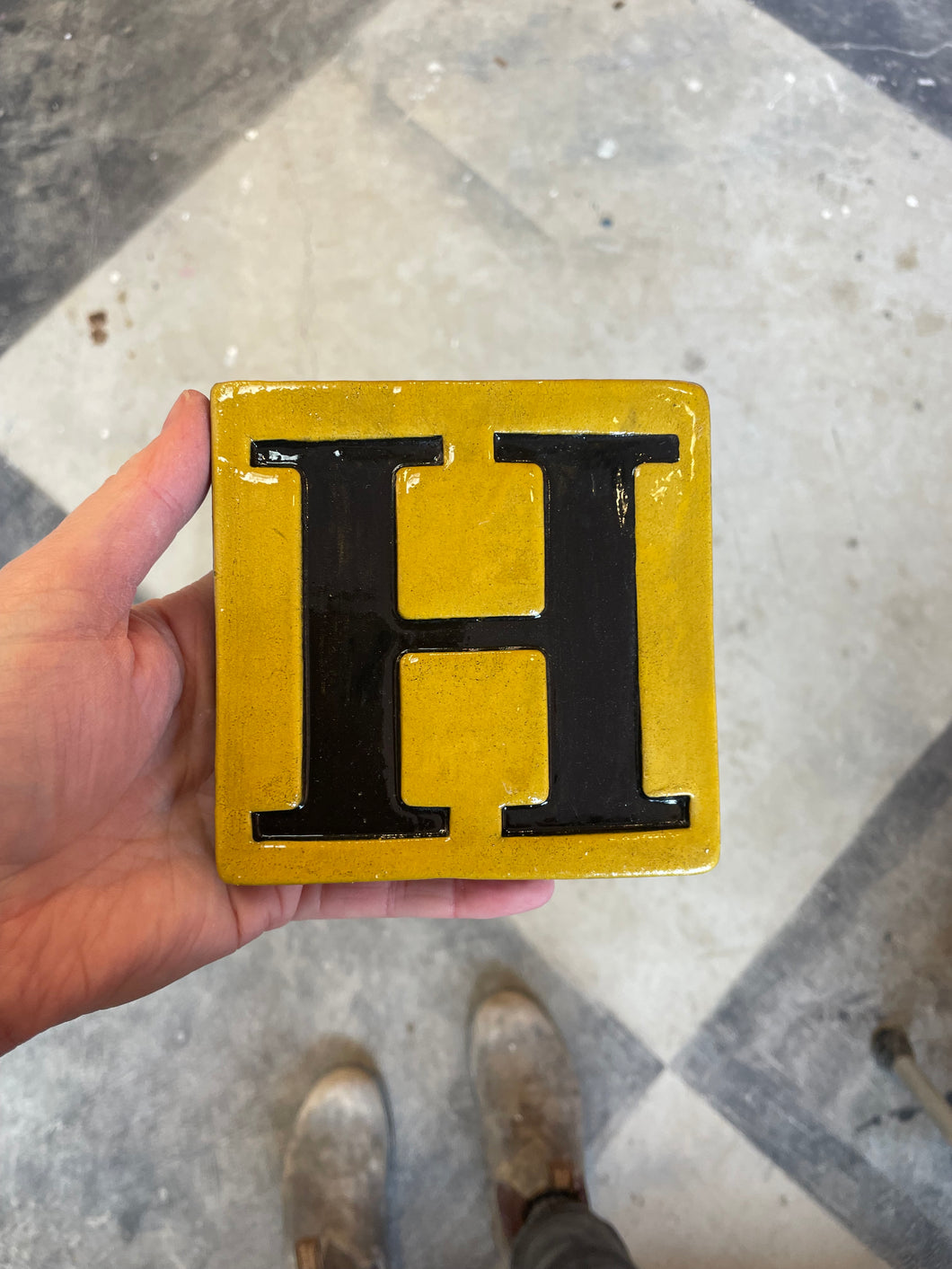 Letter H ceramic tile