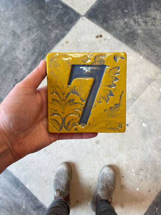 Number 7 ceramic tile