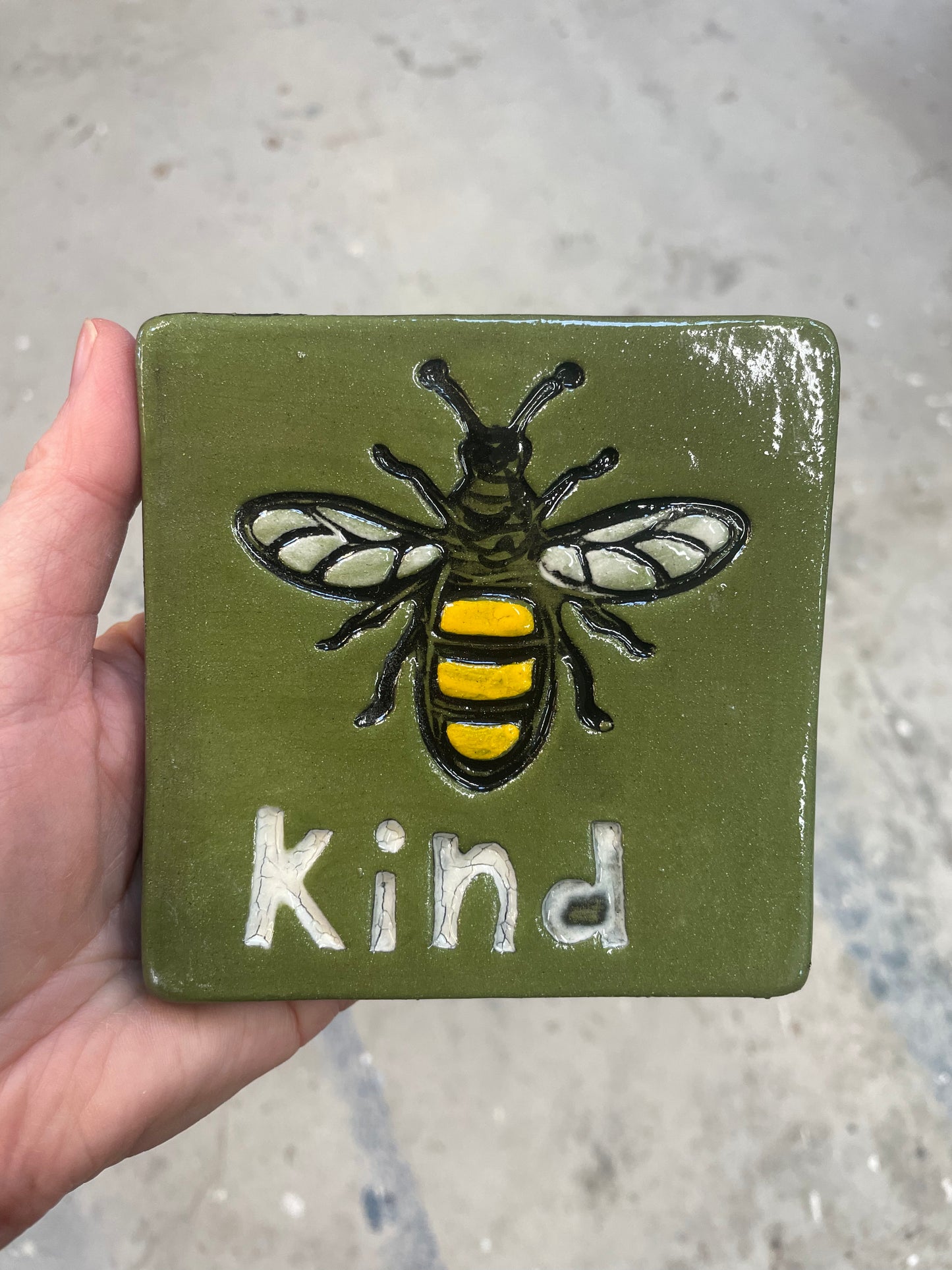 Bee kind ceramic tile