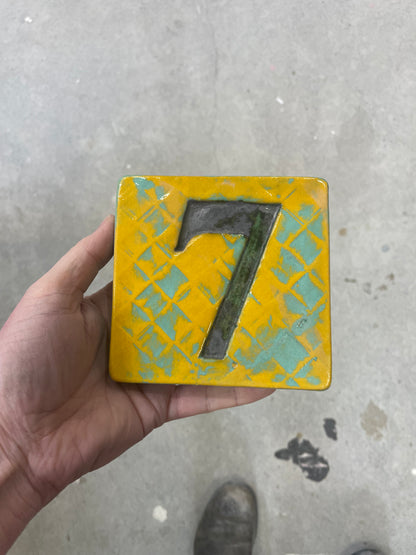 Number 7 ceramic tile
