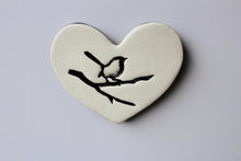 Load image into Gallery viewer, White Bird on a Branch Heart
