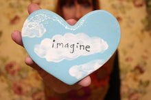 Load image into Gallery viewer, ceramic imagine heart blue and white
