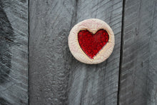 Load image into Gallery viewer, ceramic pink lace heart pebble
