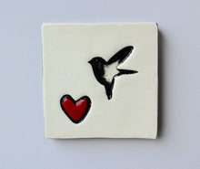 Load image into Gallery viewer, White Bird with Heart Tile
