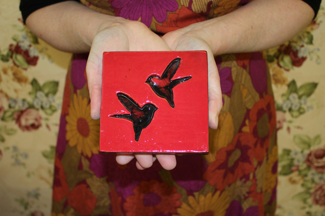 Red Double Bird Tile