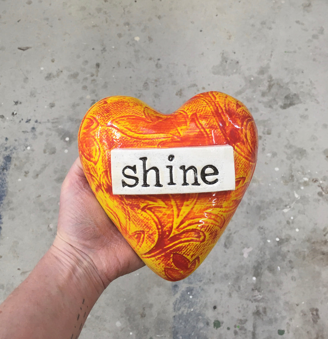 Shine ceramic heart